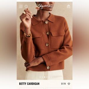 Sezane Betty Cardigan in Hazelnut Size L